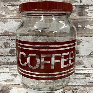 Vintage Owens Illinois Glass Co 1970s Glass Coffee Canister Jar MCM